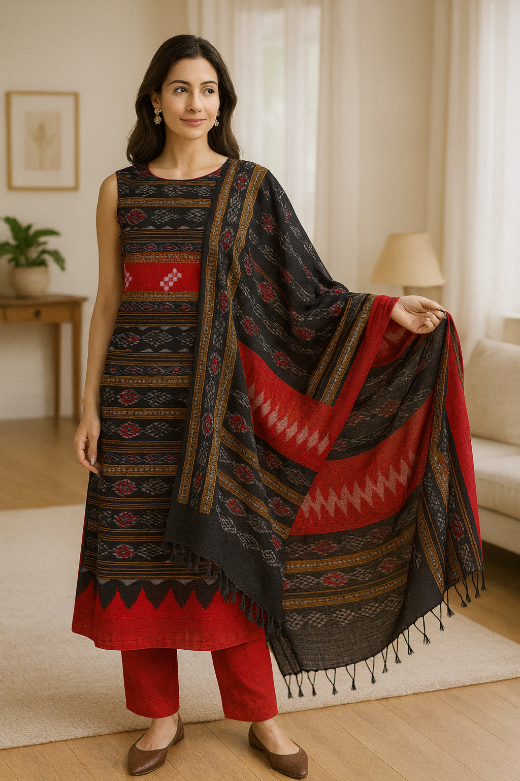 ChatGPT Image Nov 30, 2025, 11_21_32 AM Sambalpuri Cotton Dress- Pasapalli - Image 1