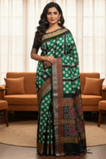 Sambalpuri Silk (Patta) Pasapalli  with Fish Border