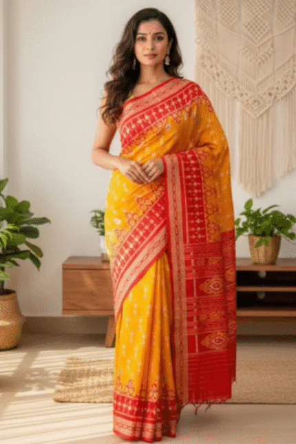 Khandua Silk (Patta) Saree – Tribal Body