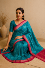 TealVamika Sambalpuri Silk (Patta) with Blouse