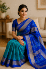 Royal Neel Tara Sambalpuri Cotton with Blouse