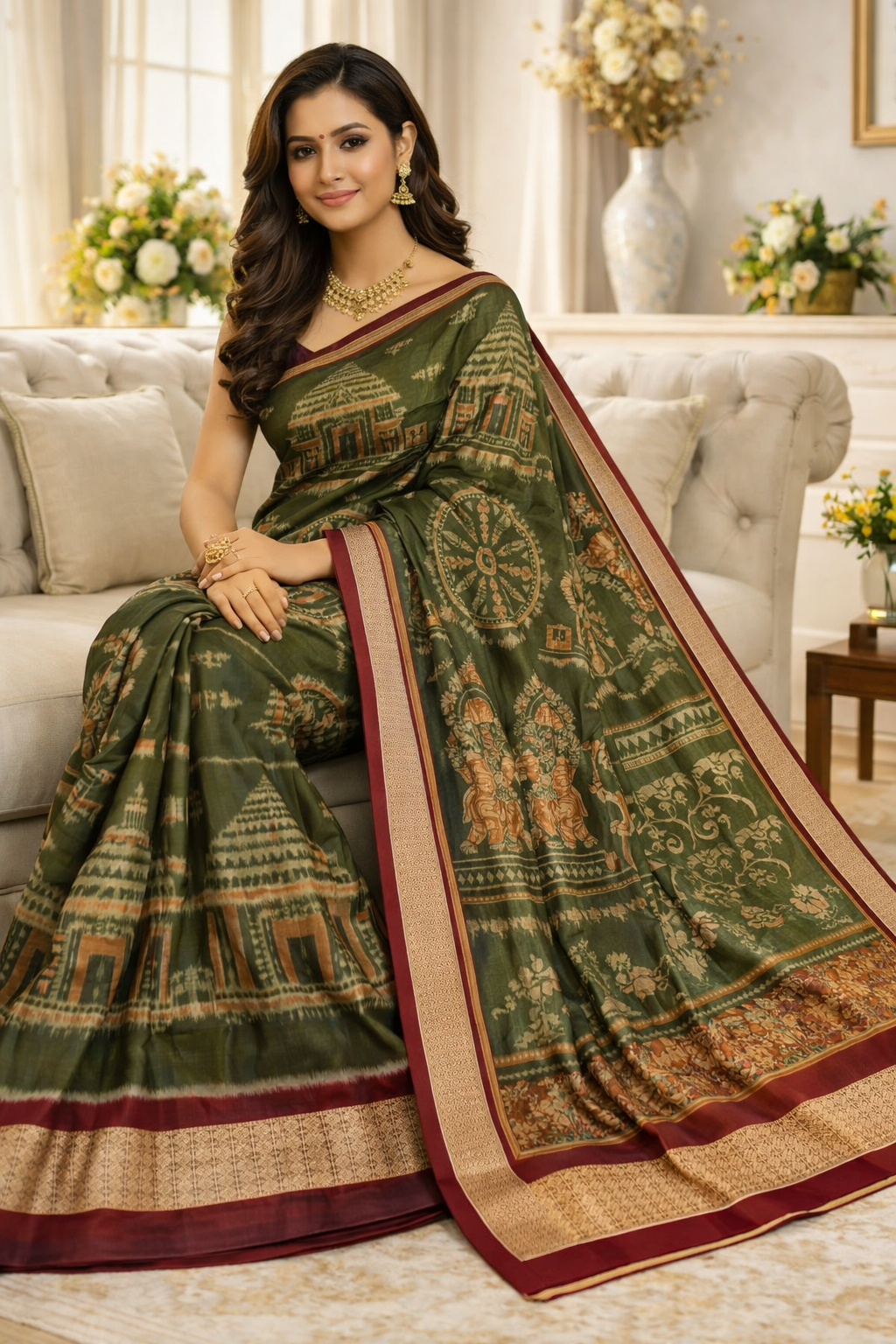 ChatGPT Image Jan 29, 2026, 12_28_29 PM Tamra Vanika Elegance Sambalpuri Silk (Patta) - Image 1