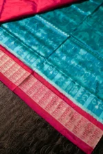 TealVamika Sambalpuri Silk (Patta) with Blouse - Image 2