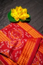 Marigold Heritage Ikat Sambalpuri Cotton with Blouse - Image 2