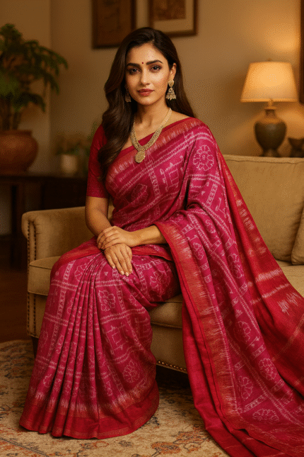 Sindhura Rekha Khandua Silk (Patta)