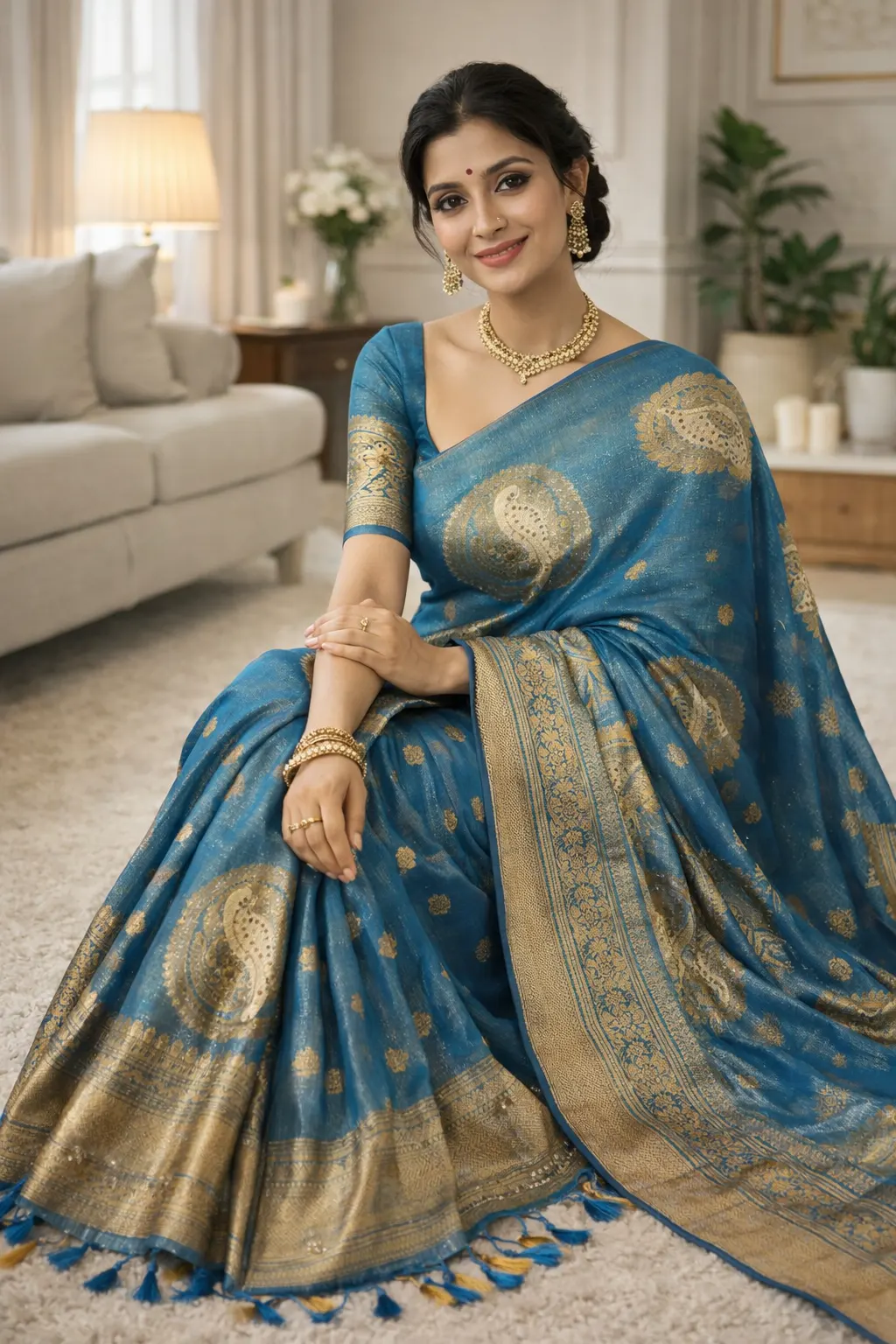 Azure Grace Tissu Silk Fancy Saree Azure Grace Tissu Silk Fancy Saree - Image 1