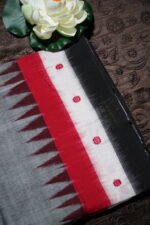 Maroon Charvi Ikat Saree Sambalpuri Cotton - Image 2