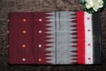 Maroon Charvi Ikat Saree Sambalpuri Cotton - Image 3