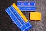 Royal Blue Mustard Ikat Elegance – Premium Sambalpuri Cotton Suit Set with Traditional Ikat Dupatta - Image 2