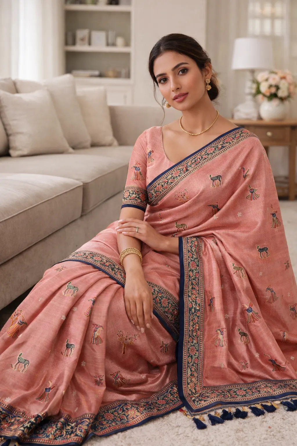 Desert Blossom Tissu Silk Fancy Saree Desert Blossom Tissu Silk Fancy Saree - Image 1