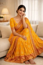 Golden Radiance Georgette Chiffon Fancy Saree