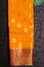 Golden Radiance Georgette Chiffon Fancy Saree - Image 2