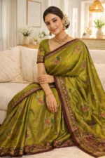 Majestic Green Tissu Silk Fancy Saree