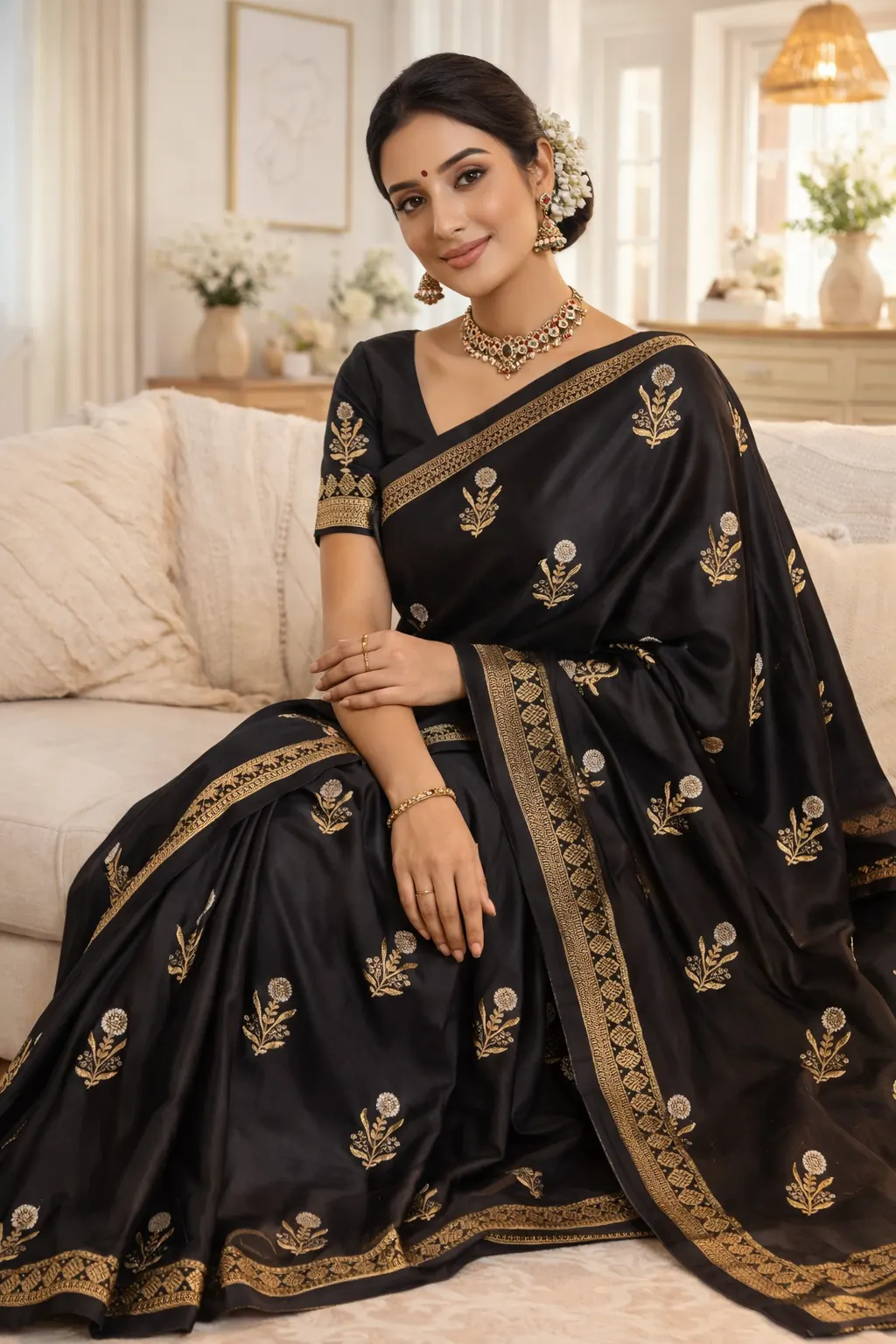 Midnight Elegance Saree Midnight Elegance Fancy Saree - Image 1