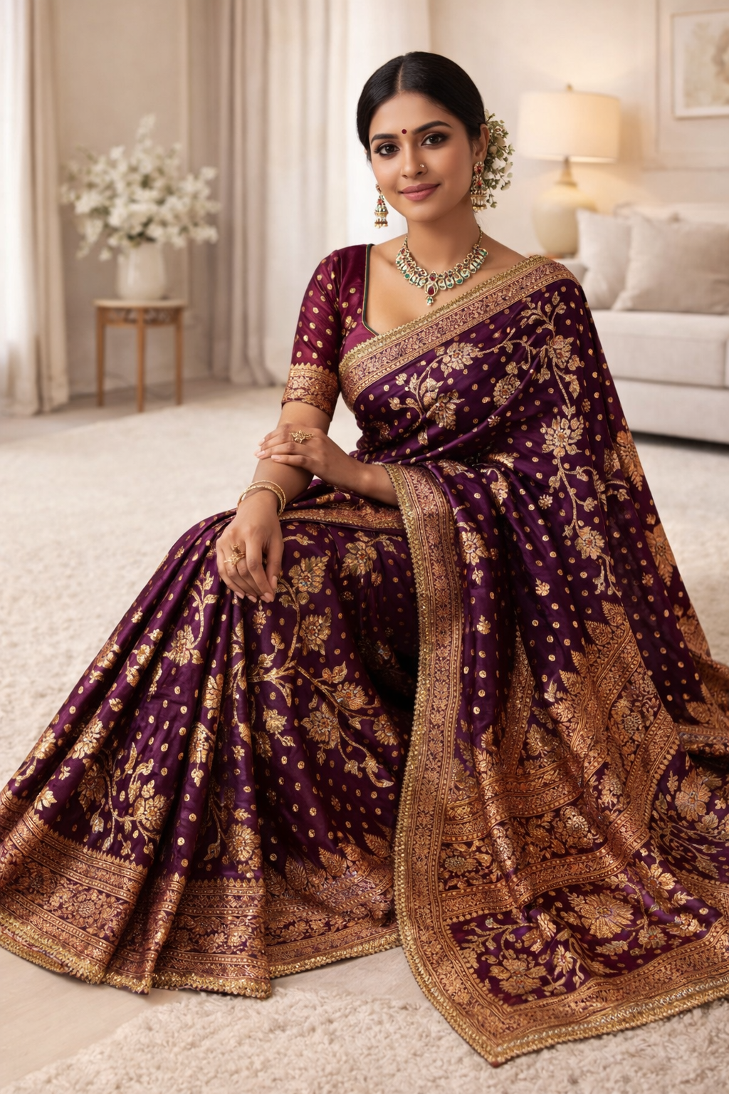 Neelima Amara Neelima Amara Banarasi Fancy Silk(Patta) with Blouse - Image 1