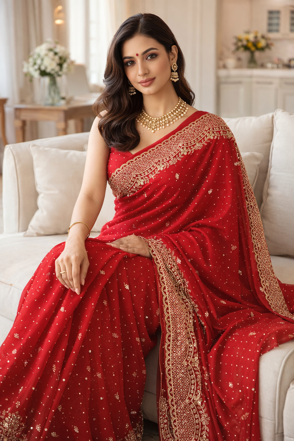 Sindura Noor Sindura Noor Fancy Saree with Blouse - Image 1