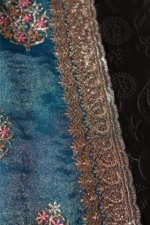 Teal Blossom Fancy Saree - Image 3