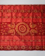 Sambalpuri Plain Pata Silk Pasapalli & Kumbha Border Saree with Contrast Anchal & Blouse Piece - Image 3