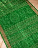 Sambalpuri Pata Silk Saree with Contrast Anchal & Blouse Piece - Image 3
