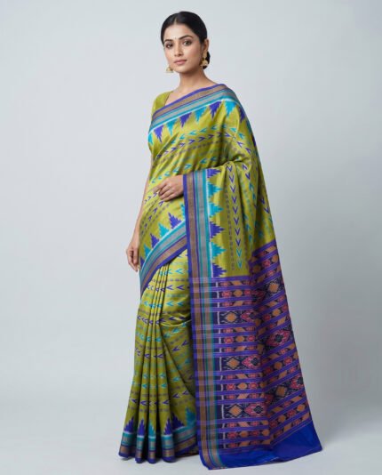Khandua Pata Silk Saree with Kumbha Border