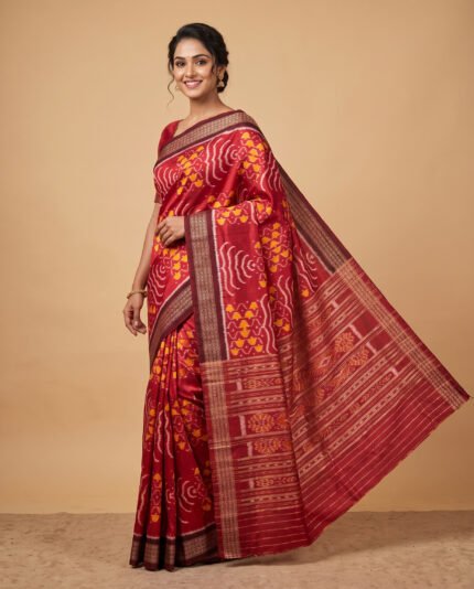 Khandua Pata Silk Saree with Blouse Piece