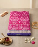 Sambalpuri Pata Silk Pasapalli Border Saree with Contrast Anchal & Blouse Piece - Image 2