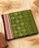 Sambalpuri Pata Silk Saree with Contrast Anchal & Blouse Piece - Image 2